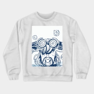Christmas Highland Cow In The Forest Crewneck Sweatshirt